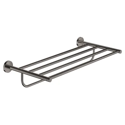 Suport prosop Grohe Essentials 40800A01, 600 mm, 5 suporti, montare pe perete, fixare ascunsa, lucios, Hard Graphite