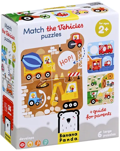 Puzzle pentru copii Banana Panda 6 în 1 - Conectează mijloacele de transport