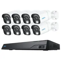Sistem supraveghere exterior IP Reolink NVS16-8MB8, 8 camere, 4K, 2.8 mm, IR/lumina alba 30 m, spotlight, PoE, detectie persoane, 4TB HDD