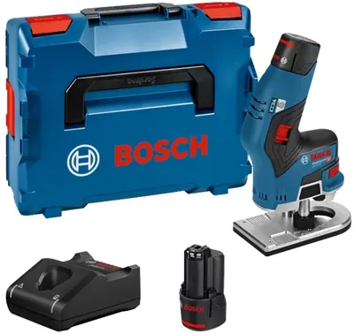 Mașină de frezat cu acumulator Bosch - Professional GKF 12V-8, 2xGBA 12V 3.0 Ah