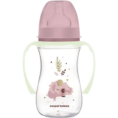 Canpol babies EasyStart Sleepy Koala 240 ml biberon pentru sugari 3 m+ Pink 1 buc
