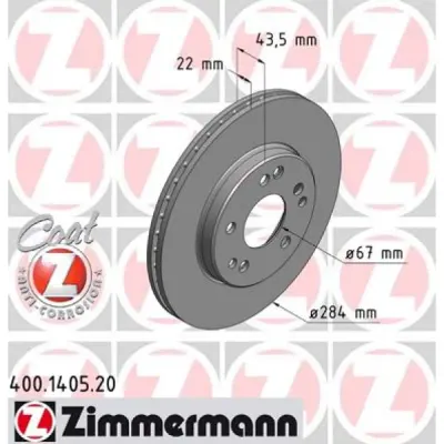 Disc frana ZIMMERMANN 400.1405.20