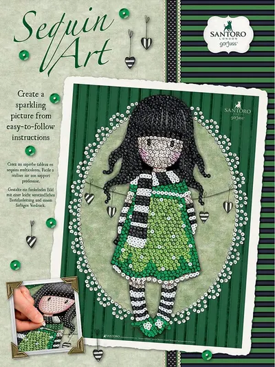 Set creativ KSG Crafts Sequin Art Gorjuss - Arta cu paiete, Esarfa