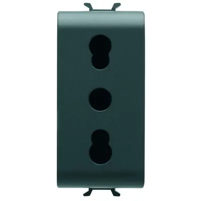 Priza standard italian 1 modul Gewiss Chorus GW12203, negru satin