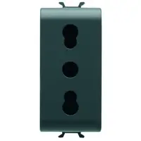 Priza standard italian 1 modul Gewiss Chorus GW12203, negru satin