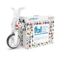 Tricicleta pentru copii Chillafish Bunzi Monsters 2 in 1 transformabila in bicicleta fara pedale, scaun usor reglabil, roti din cauciuc sintetic, spatiu depozitare jucarii, greutate admisa 25 kg