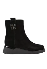 Ghete elegante - dama - negru - piele intoarsa - Negru