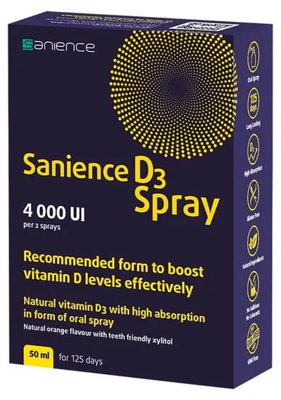 Sanience D3 Spray oral, 4000 UI, 50 ml, Sun Wave Pharma