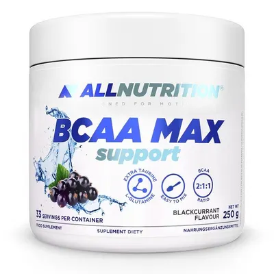 BCAA Max Support, coacăze negre, 250 g, AllNutrition