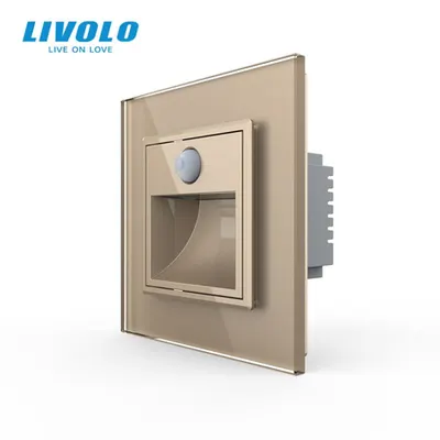 Lampa de orientare scara, cu senzor miscare, cu rama de sticla Auriu