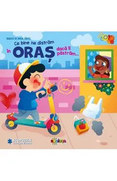 Ce bine ne distram in oras daca il pastram... Carte cu ecopuzzle