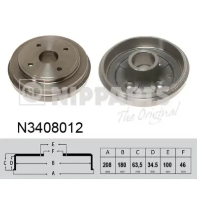 Tambur frana NIPPARTS N3408012