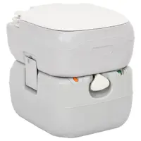 vidaXL Toaletă portabilă de camping, gri și alb, 22+12 L, HDPE