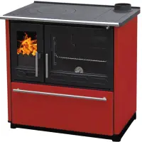 Soba de gatit P85 Rosu cu plita si cuptor - 8kW - racord dreapta