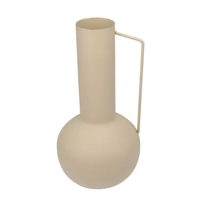 Vază decorativă, din zinc, culoarea bej, 17x17x34.5 cm