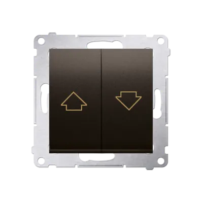 Buton control jaluzele 10A, 250V~, conectare rapida (fitinguri push-in), maron mat metalic