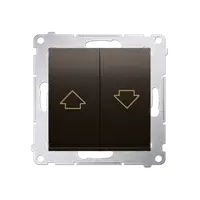 Buton control jaluzele 10A, 250V~, conectare rapida (fitinguri push-in), maron mat metalic