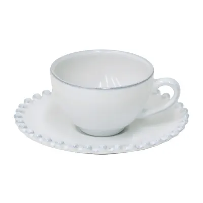 Ceașcă albă pentru espresso din gresie ceramică 90 ml Pearl – Costa Nova