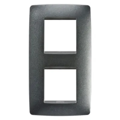 Placa ornament CProiector HORUS ONE - IN PAINTED TECHNOPOLYMER - 2+2 modul VERTICAL CENTRE DISTANCE 71mm - SLATE - CProiector HORUS