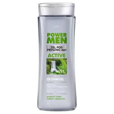 Sampon si gel de dus 4 in 1 Power Men Active, Joanna | 300 ml