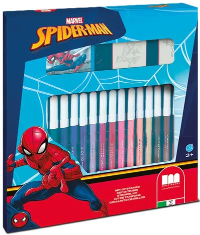 Set carioci Multiprint Spider-Man - 18 bucăți , cu 2 stampile