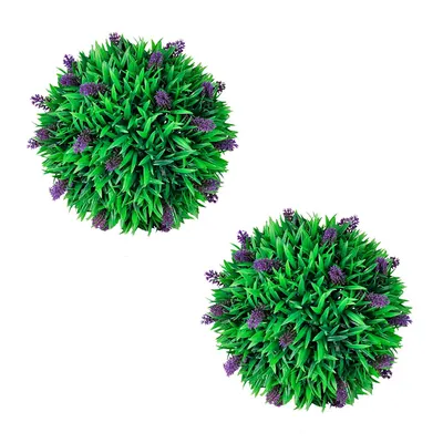 Set de 2 arbuști ornamentali artificiali, bilă cu lavandă, 30 cm