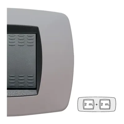 Placa ornament technopolimer, 2+2 module, gri gheata