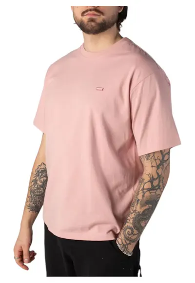 Tricou barbati - Clancy - greutate mare - roz - bumbac