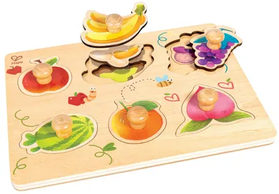 Puzzle din lemn Hape International - Fructe, 13 piese