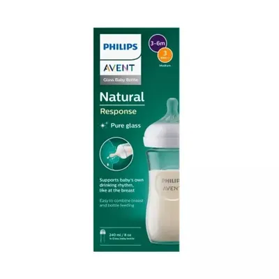 Biberon sticla pentru 3 - 6 luni Natural Response SCY933/01, 240ml, Philips Avent