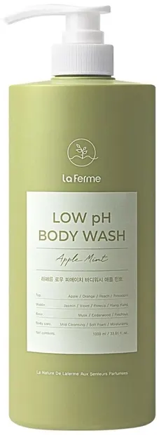 Laferme Gel de duș pentru echilibrarea pH-ului, pentru ten gras Apple Mint, 1000 ml