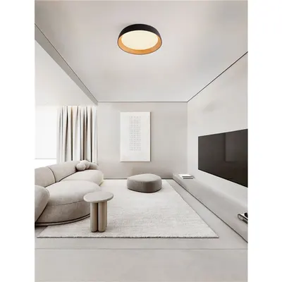 Plafoniera SIGI Nisipiu Negru & Lemn colour Aluminiu, Metal & Acrylic Triac Dimabil LED 50W 220-240V 4201Lm 3000K IP20