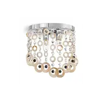 Corp de iluminat cu elemente decorative naturale sidefate si octogoane de cristal 2x40W