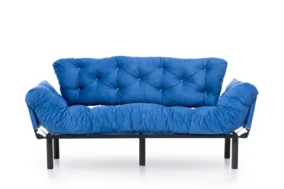 Canapea extensibila NITTA, 3 locuri, albastru, 185x70x85 cm