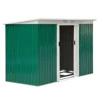 Outsunny Magazie de Grădină pentru Unelte, cu Uși Glisante și Ventilație, 277x130x173 cm, Verde | Aosom Romania
