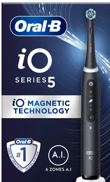 Periuță de dinți electrică Oral-B - iO S5 + TC, 1 vârf, negru