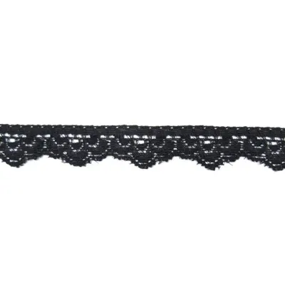 Dantelă elastică model 5540, 1,5cm (rolă 50yarzi ~ 47m) - Negru