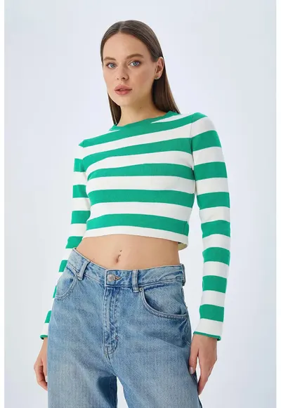Pulovere dama - HiCCUP - tricotat - verde - tricot