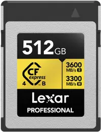Card de memorie Lexar - Professional Gold, 512GB, CFexpress 4.0 Type B
