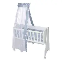 Set lenjerie cu 7 piese pentru pat balansoar First Dreams Blue Grey Mist Stars