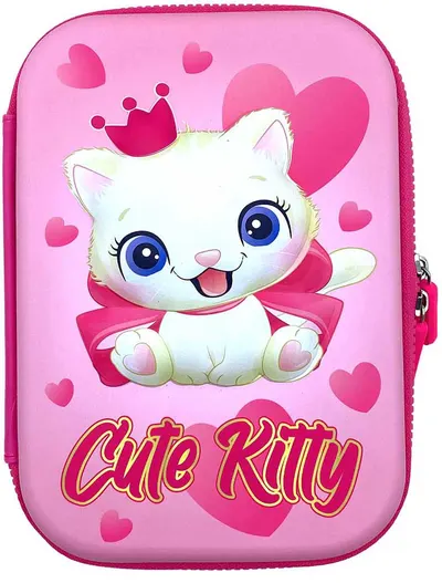 Servieta tare 3D S. Cool - Cute Kitty, cu 1 fermoar