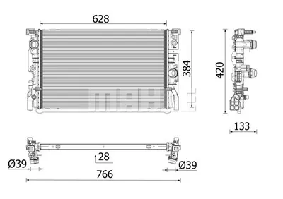 Radiator racire motor potrivit BMW Seria 5 (G30, F90), 5 (G31), 6 GRAN TURISMO (G32), 7 (G11, G12), 8 (G14, F91), 8 (G15, F92), 8 GRAN COUPE (G16, F93) 2.0DH 3.0DH 11.19