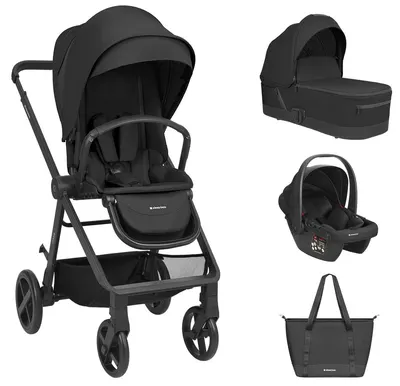 Cărucior combinat 3 în 1 pentru bebeluși KikkaBoo - Mia, Black