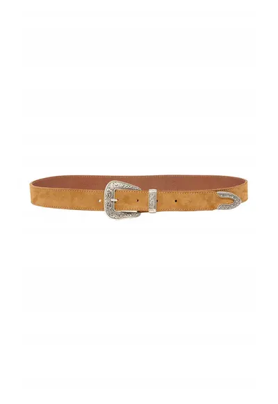 Cureaua Dama - Western Belt - Model Clasic - Catarama Din Metal - Reglabil - Reutilizabile - Pentru Pantaloni - Blugi - Rezistenta La Uzura Si Rezistenta La Zgarieturi - 100% Piele Naturala - Maro - Maro camel