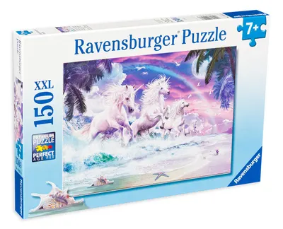 Puzzle Ravensburger din 150 XXL de piese - Unicorni pe plaja