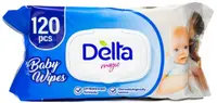 Șervețele umede pentru bebeluși Delta Magic - 120 buc, pachet albastru