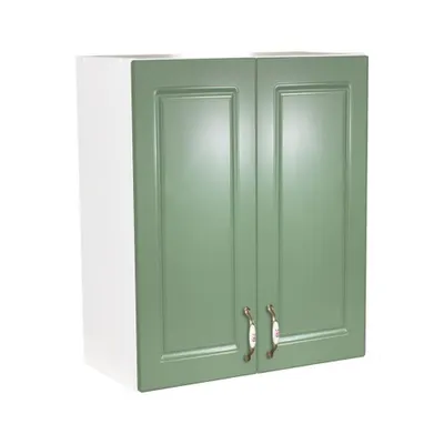 Corp superior 60 cu 2 usi cu scurgator de vase Zebra MDF verde drept