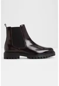 Ghete Chelsea din piele Adalitlan - Maro cognac