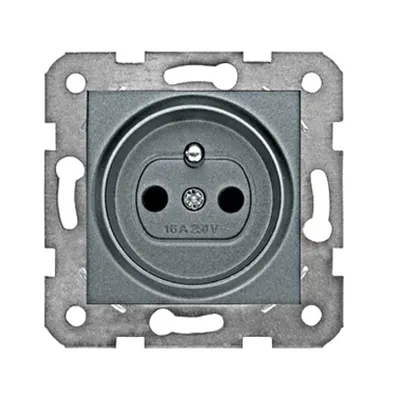 Insert priză cu PE tip pin, antracit, conexiune elastică