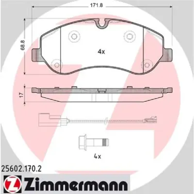 Set placute frana, frana disc ZIMMERMANN 25602.170.2